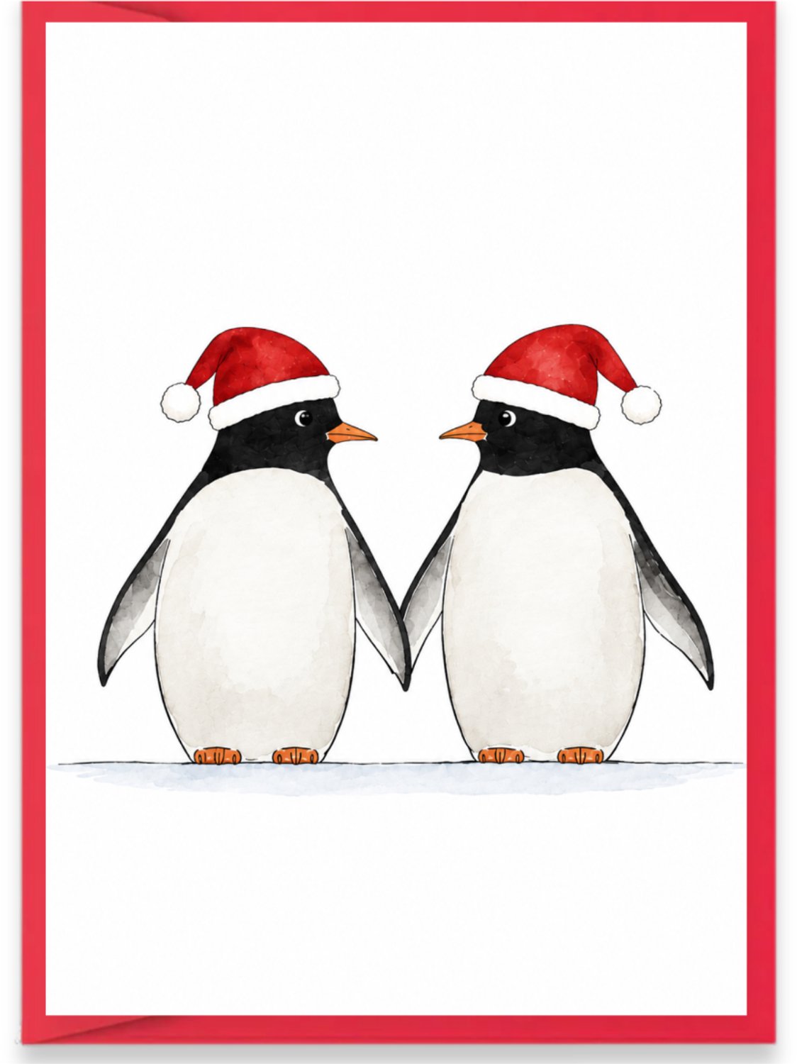 Kerstkaart - Liefdevolle Romantische Kerstkaart - Kerstkaart voor vriend / vriendin - (10x15 cm incl. rode envelop)