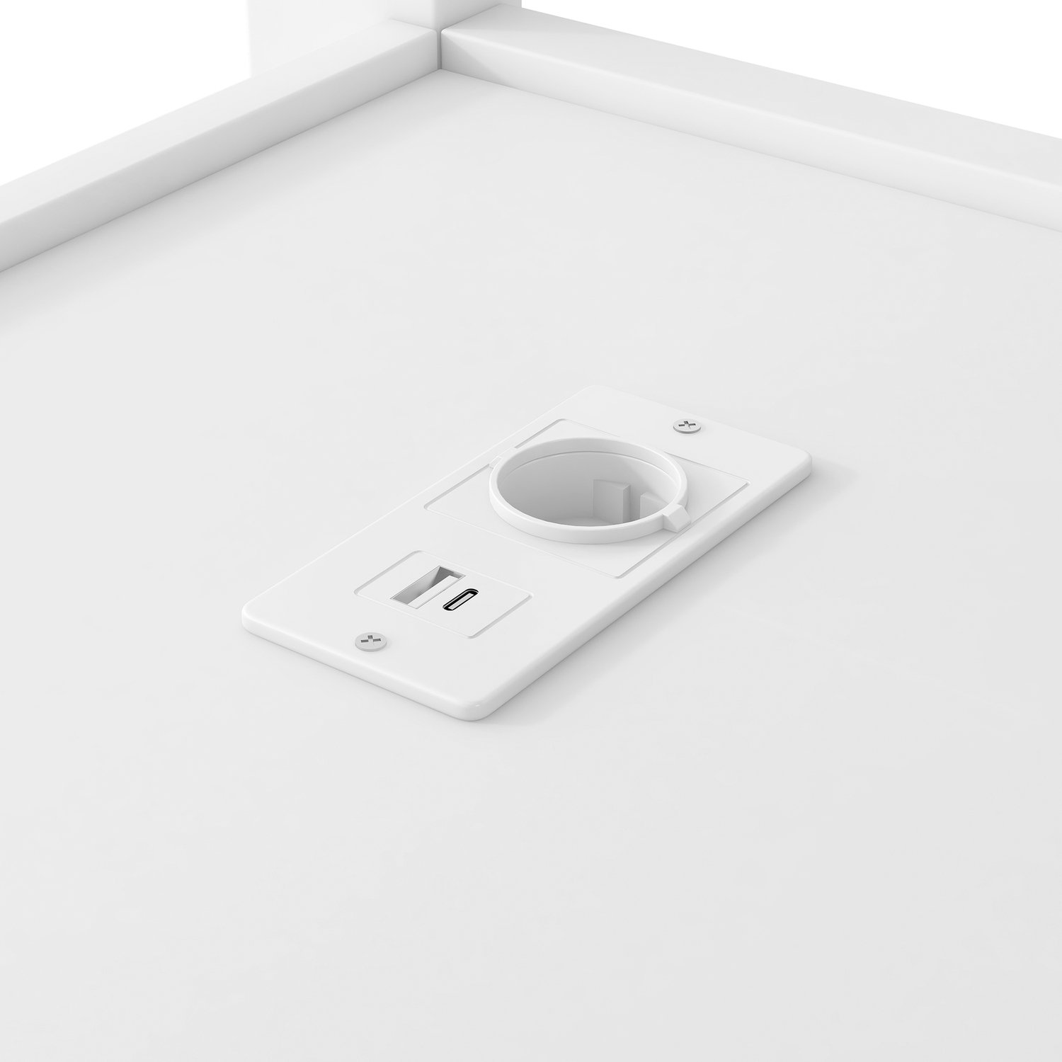 MEUNIQ hoogslaper 140 x 200 cm met bureau, opbergrekken, open kledingopbergruimte, ledverlichting en USB-aansluiting voor de slaapkamer, wit