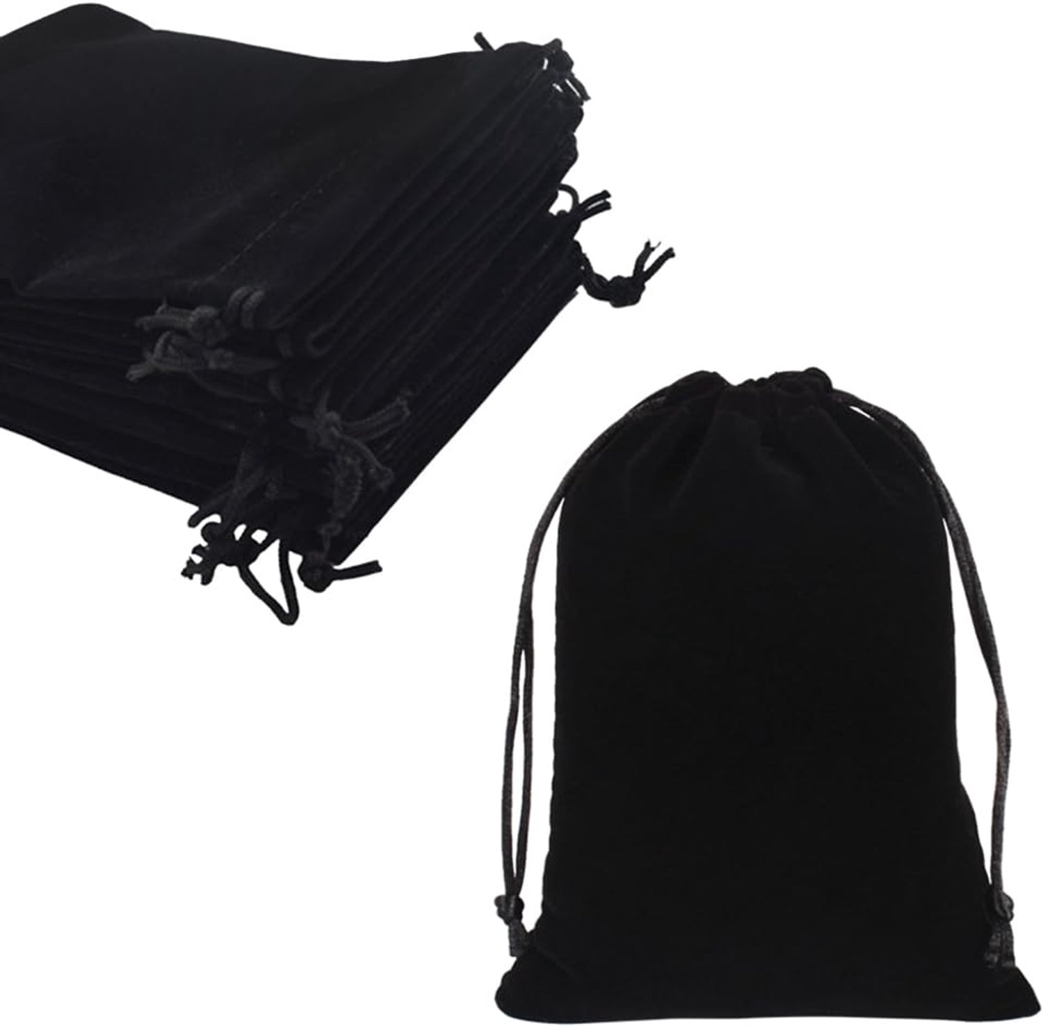 Set van 30 Zachte Zwarte Velvet Trekkoord Tassen