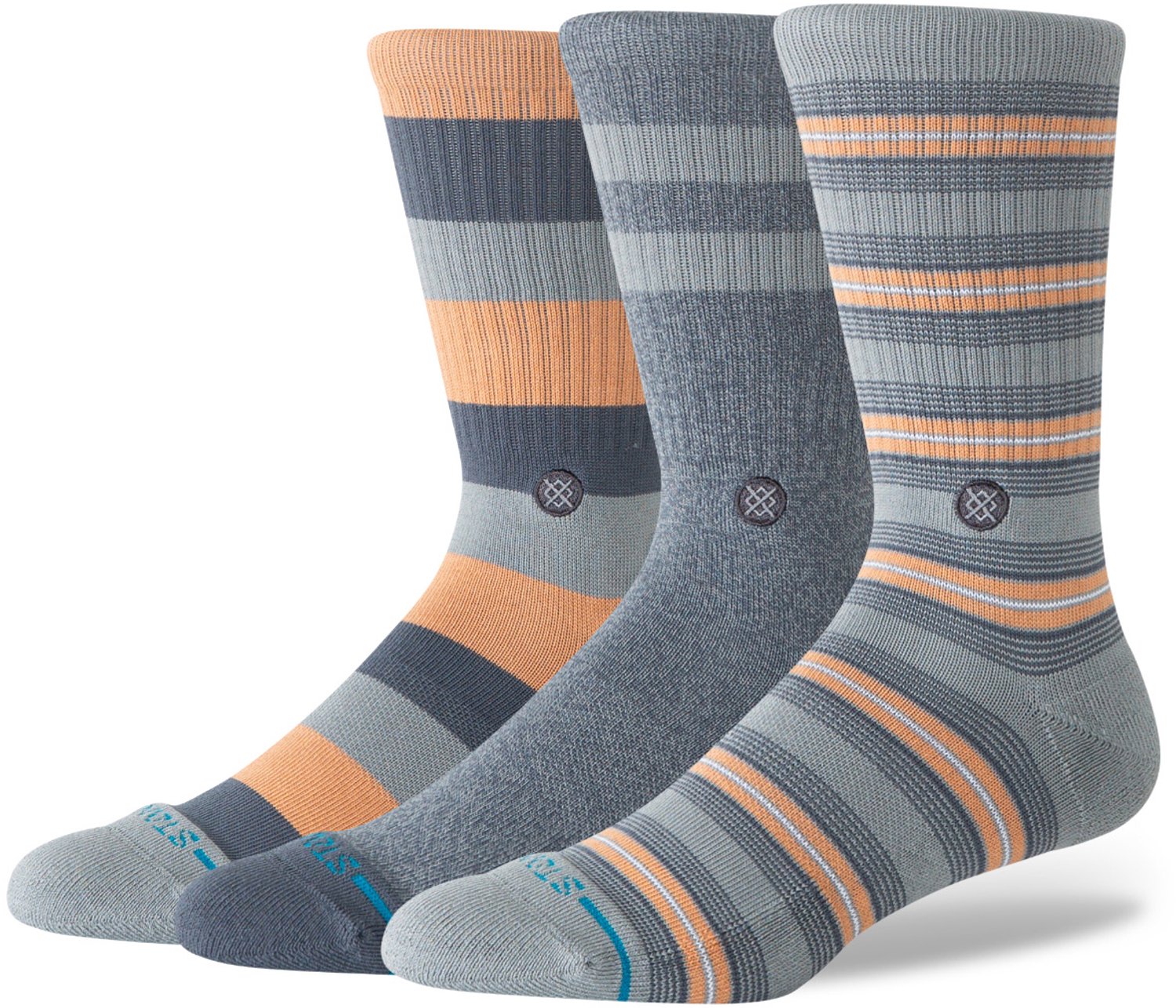 Stance unisex casual 3P sokken sabot grijs & oranje