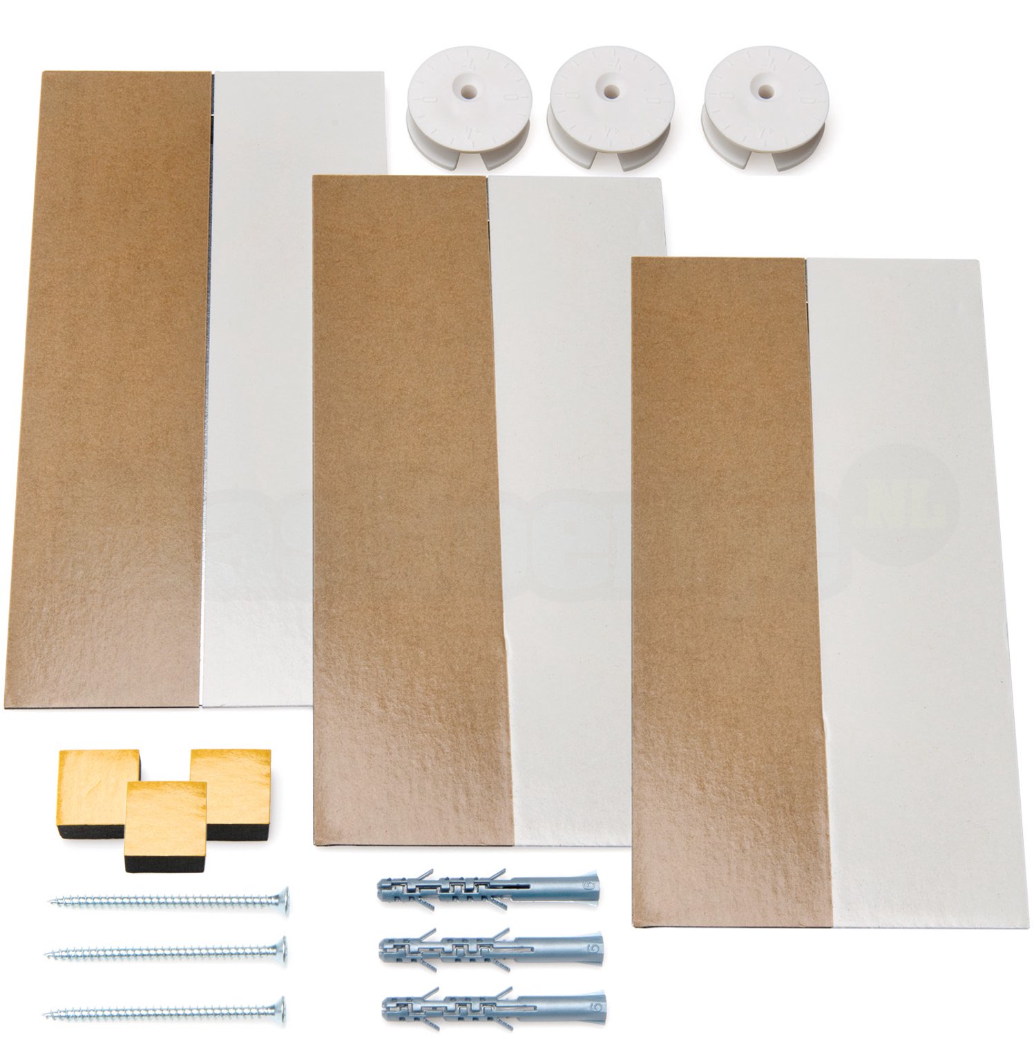 Blinde spiegelmontageset E24 - spiegels tot 36 kg - 17 mm van de muur