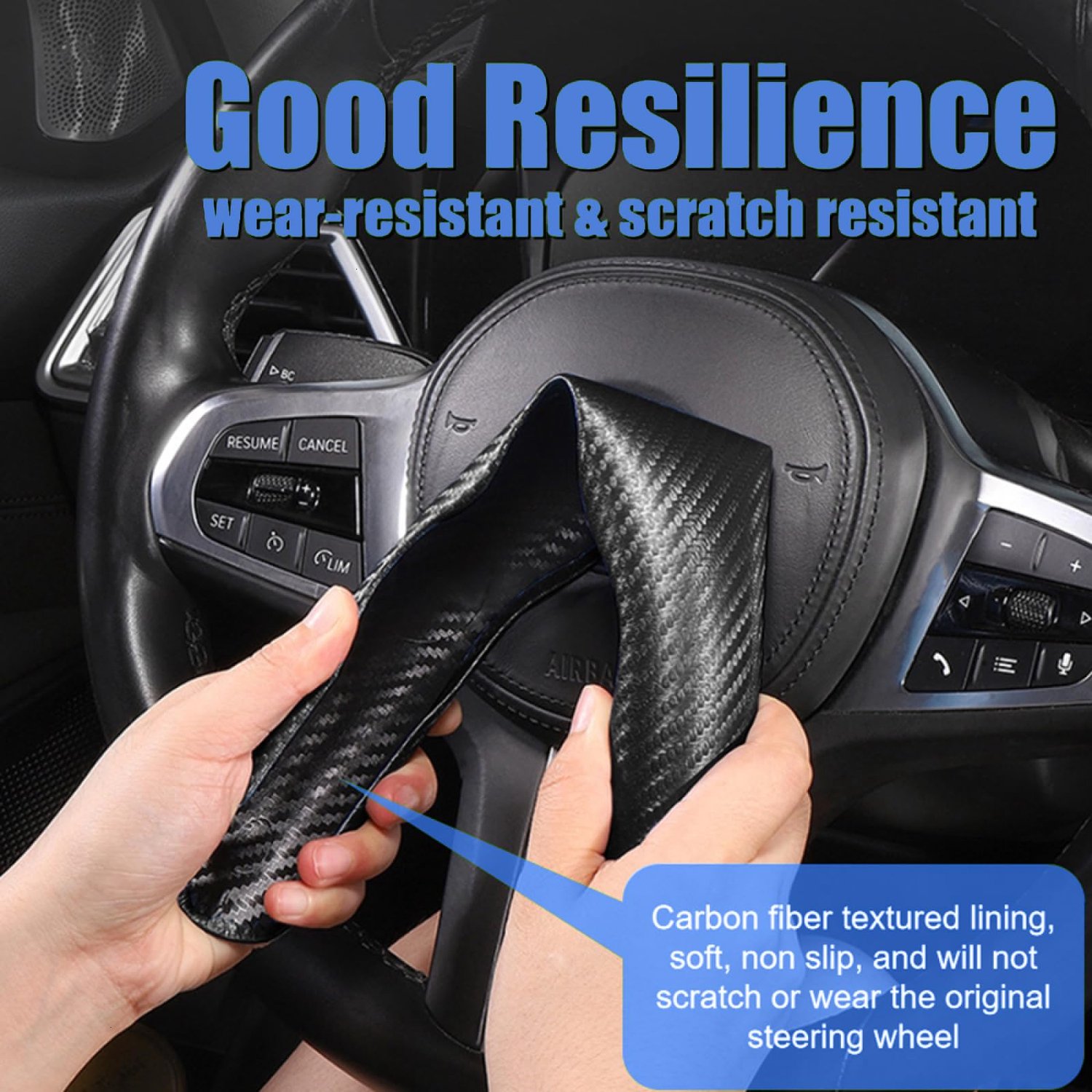 Set van 3 Carbon Fiber Stuurwielhoezen voor Auto's