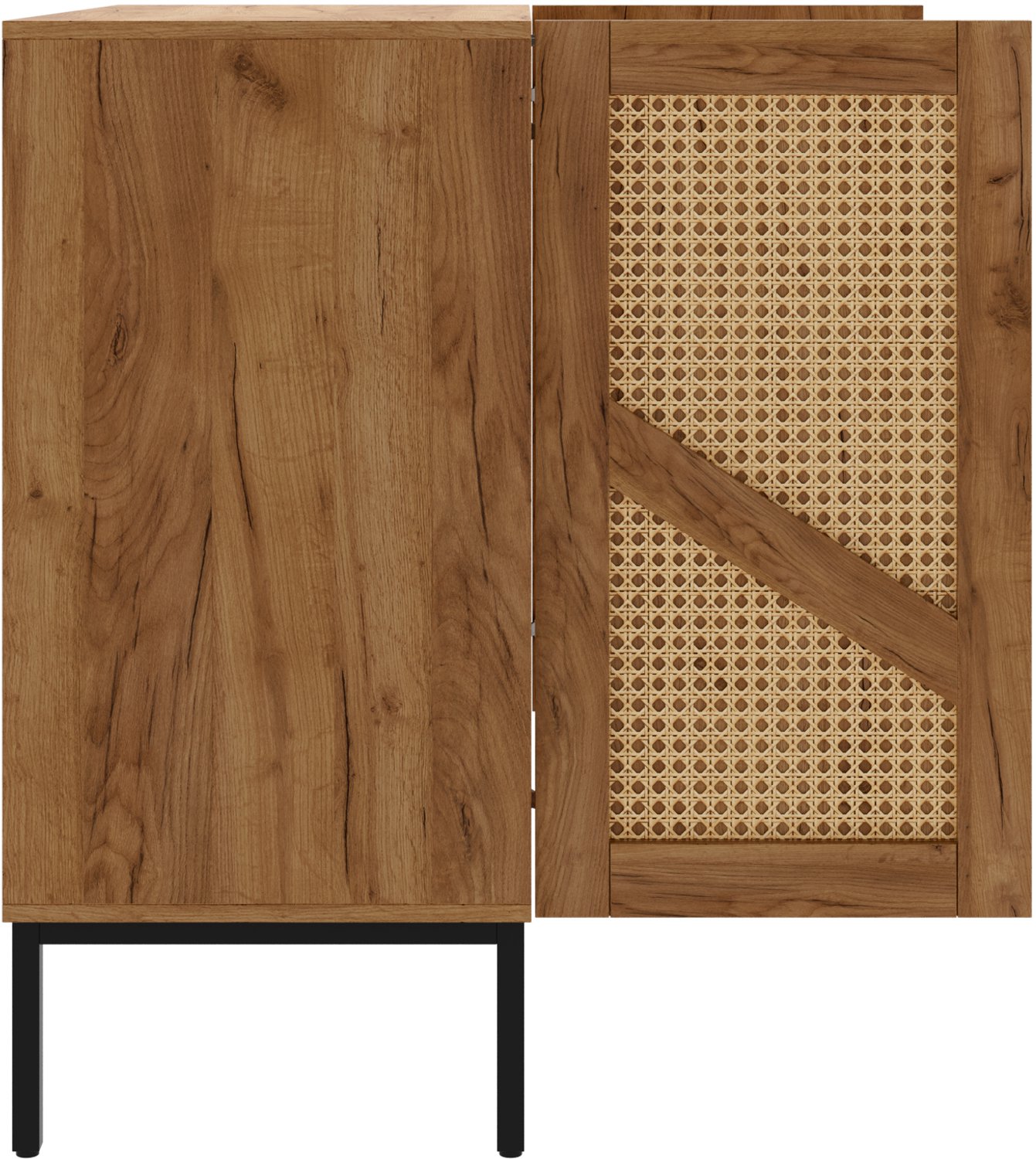 REDOM Dressoir 70 x 38,5 x 80 cm - 2 deuren en verstelbare legplanken - Naturel Naturel / bruin