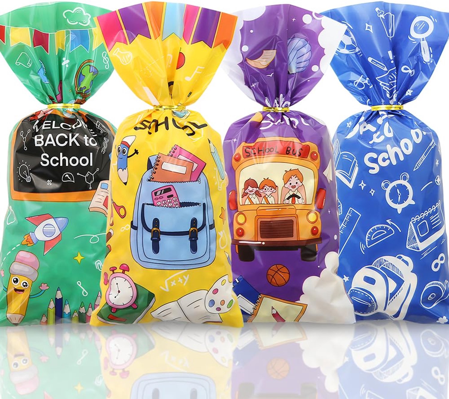 Set van 50 Cellofaan Treat Bags voor Back to School