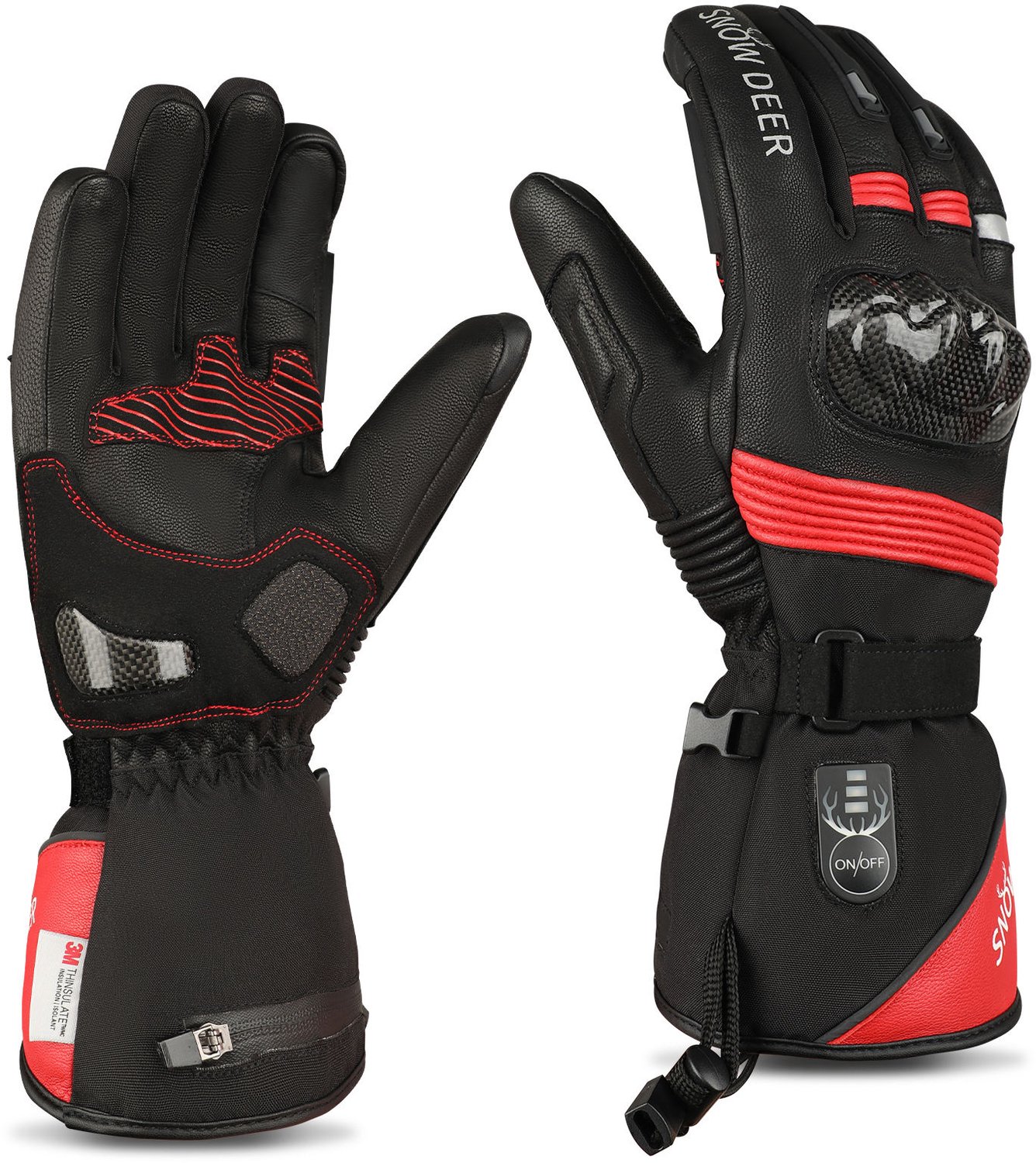 SAVIOR HEAT Savior Custom motorhandschoenen 7;4 V 2200 mAh antislip met touchscreen voor buitenactiviteiten zoals snowboarden