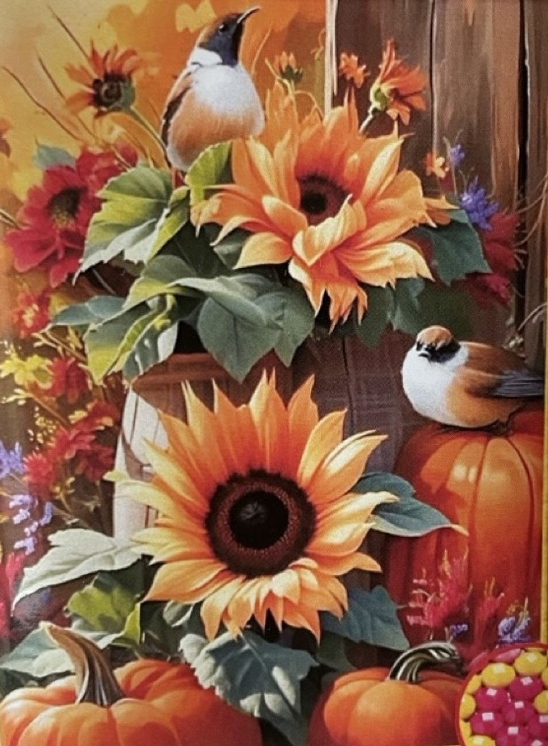 TOPMO - Zonnebloemen - Diamond painting pakket - HQ Diamond Painting - VOLLEDIG dekkend - Diamant Schilderen - voor Volwassenen – ROND- 40X50CM