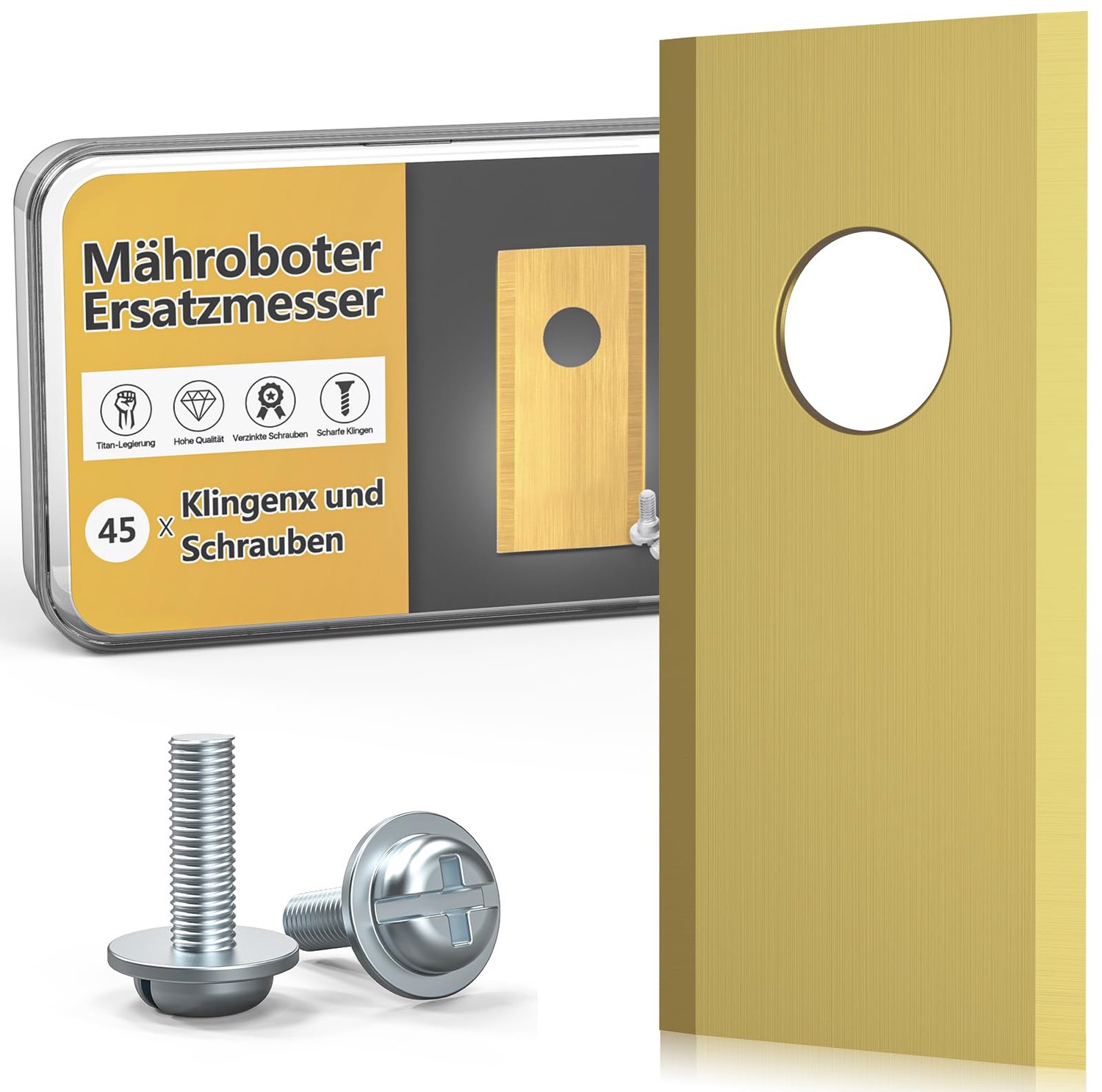 Vervangende Robotmaaiermessen - met Titanium Coating - 45 Stuks