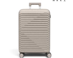 MRKA® Santiago - Reiskoffer Large (L) - Taupe - Koffers - Koffer - Grote Koffer - Koffer Groot - Ruimbagage - Suitcase - Valies - Polypropyleen Koffer - Lichtgewicht - TSA Slot - Cijferslot - 360° Wielen - Koffer 20 KG Bagage - 70x45x29cm – 91 Liter