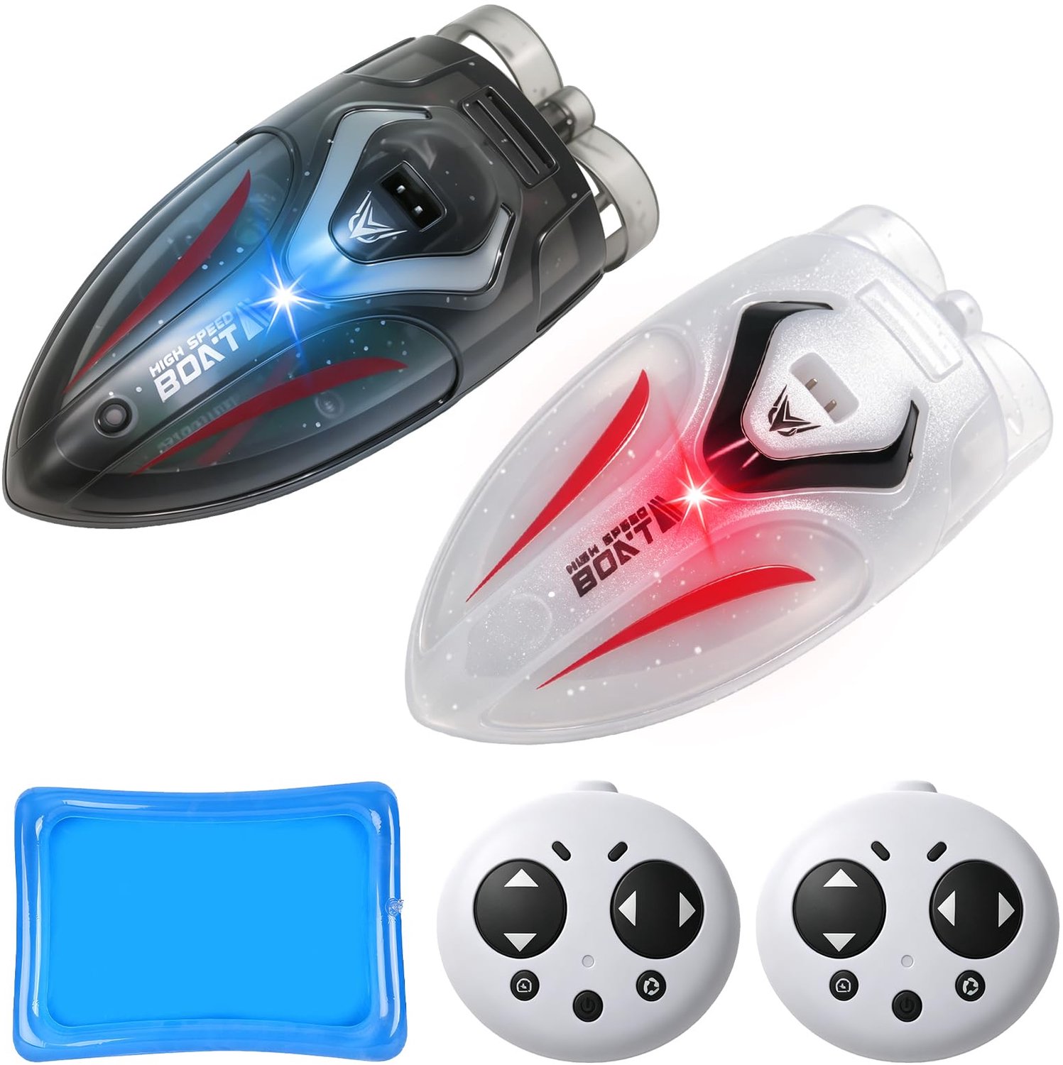 Set van 2 Op afstand bestuurde Miniboten met LED Verlichting