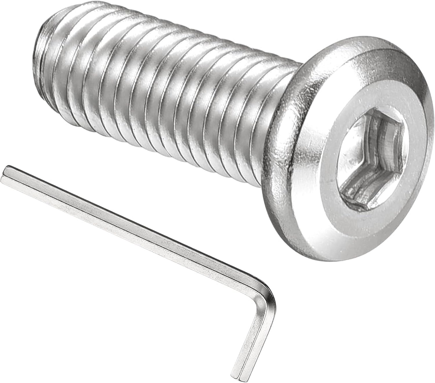 platte kop binnenzeskantschroeven M8 x 20 mm - 304 roestvrij staal - 20 stuks - ideaal voor meubelreparaties m-winkel - m-winkel