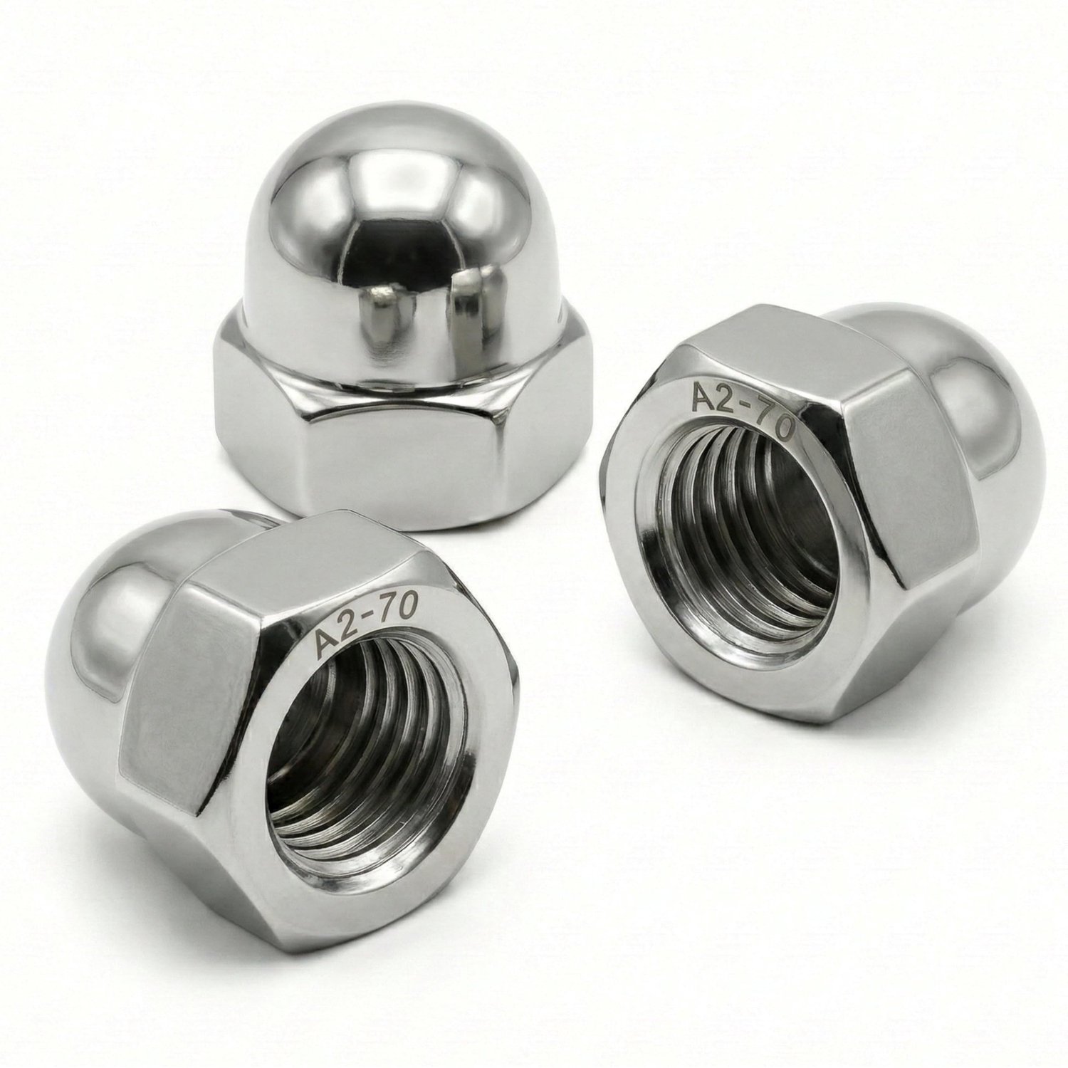 Set van 5 RVS M3 Klemmoeren volgens DIN 1587