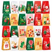 Adventskalender Geschenkzakjes - Kerst Cadeauzakjes - Adventskalender Zelf Vullen - 24 Stuks