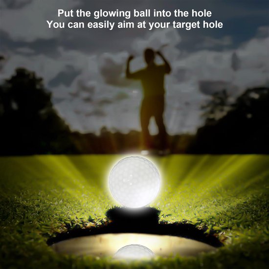 Set van 6 Lichtgevende Golfballen voor Nachttraining — afbeelding 4