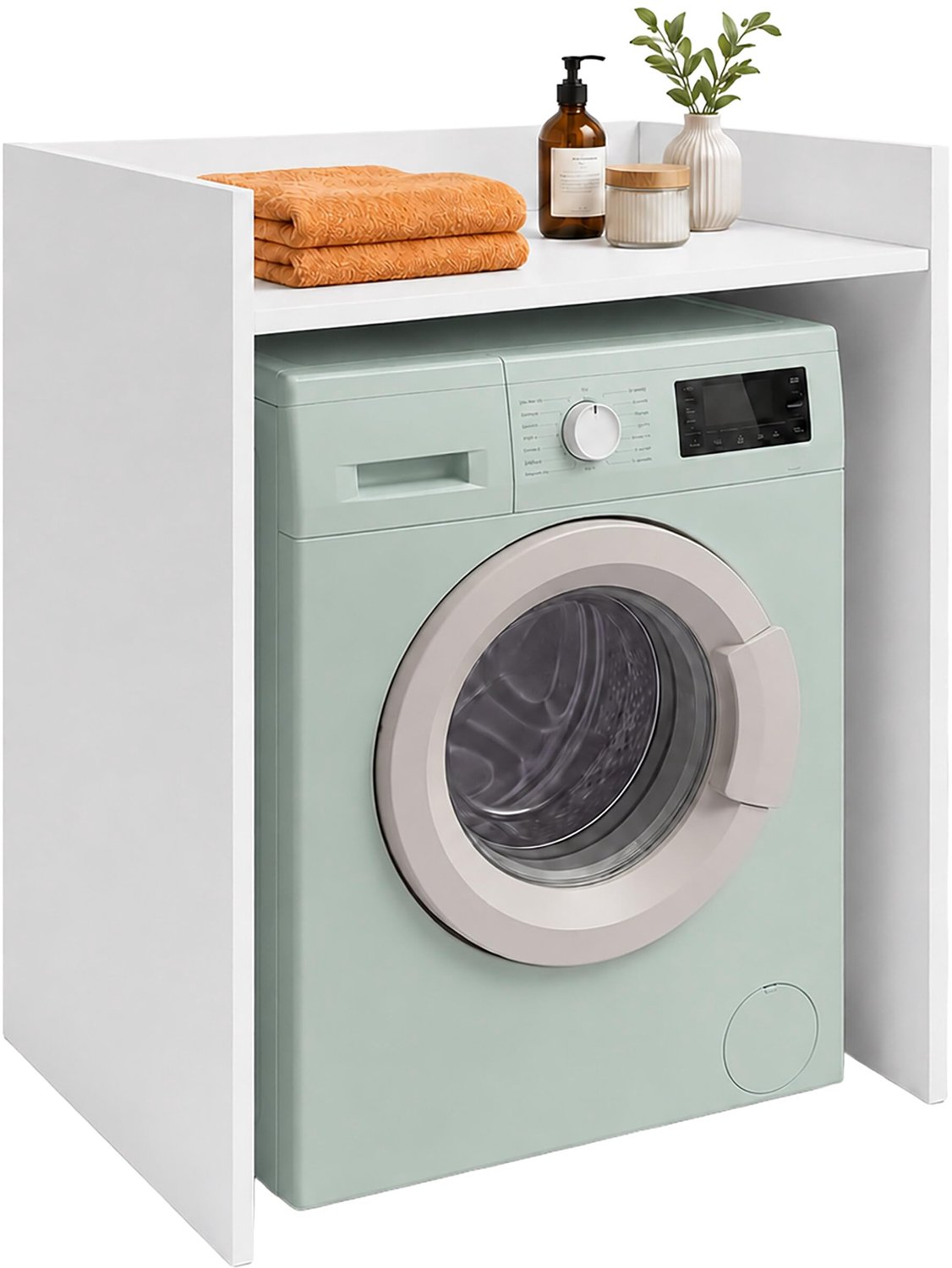 Wasmachinekast met opslagruimte - Wit