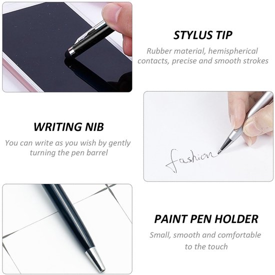 Styluspen 2-in-1 Design - Touchscreen Pen - Balpen - 13 Stuks - Lichtgewicht - Duurzaam - Roestvrijstalen Clip - Touchscreenpen — afbeelding 2