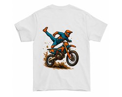 Grappig Motorcross Shirt – Stunt met de Motor – Offroad Outfit – Unisex T-Shirt voor Dames & Heren – Avontuur Cadeau