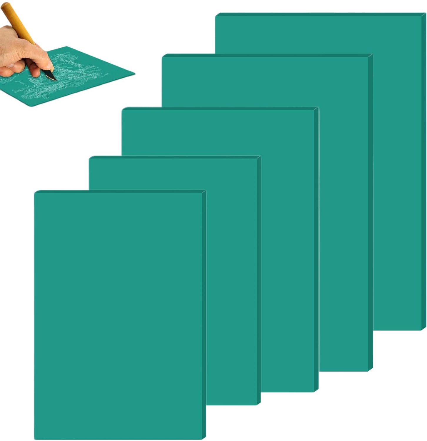 Set van 5 Zachte Rubber Linoleum Snijplaten voor Creatieve Projecten