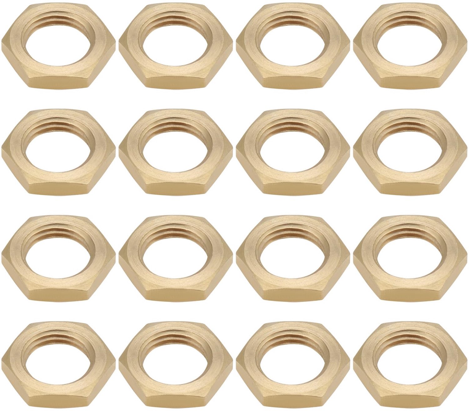 Zeskantmoer Messing M10 x 1,0 mm voor Gloeilampen 30 Stuks
