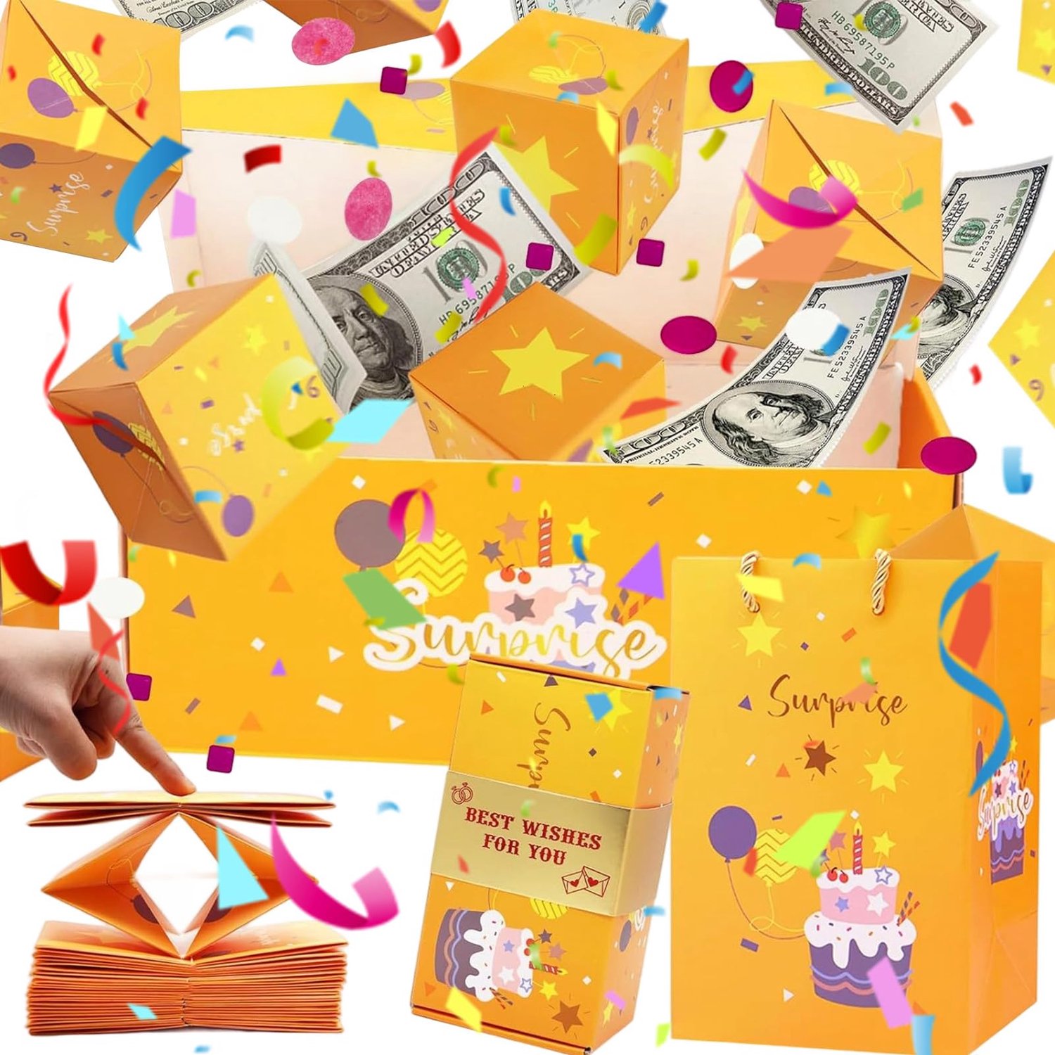 Verrassingsgeschenkdoos - Set van 10 met Bijpassende Tas