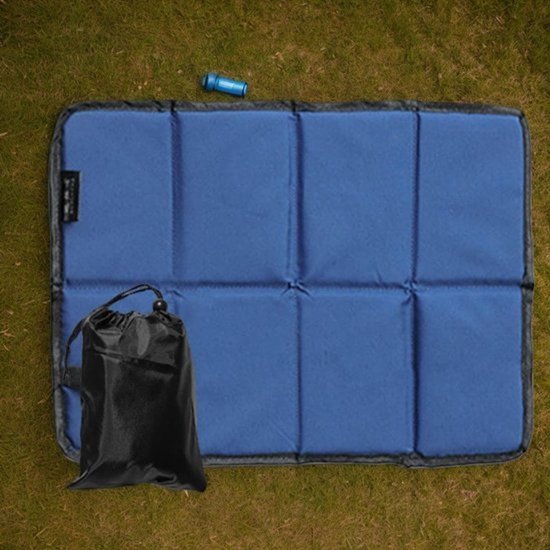 Draagbaar zitkussen - Opvouwbaar matje - Comfort buiten - Waterdicht isolatiemateriaal - 40x30cm - Blauw — afbeelding 3