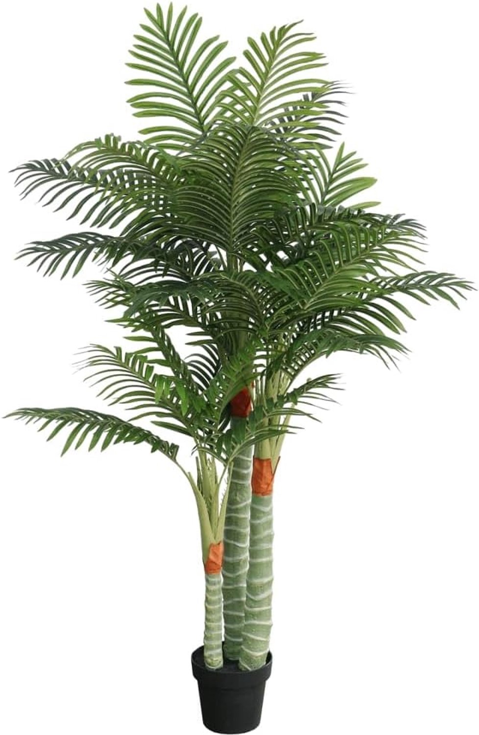 Kunstpalm, 180 cm, met 3 stammen, levensechte kunstplant voor woonkamer, kantoor, balkon, onderhoudsvriendelijke kamerplant met 912 bladeren, stabiel staand