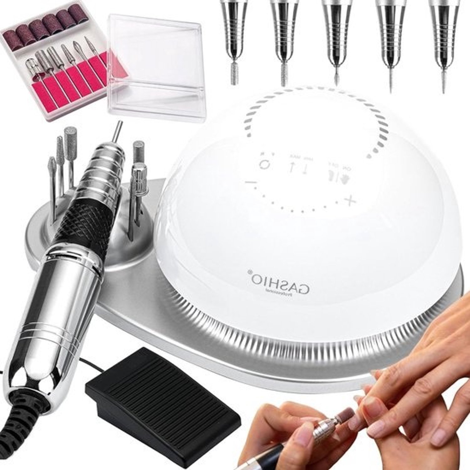 Elektrische nagelfrees - Nagelvijlmachine - Voor manicure en pedicure - Krachtig - 50.000 RPM - 68 watt - Wit