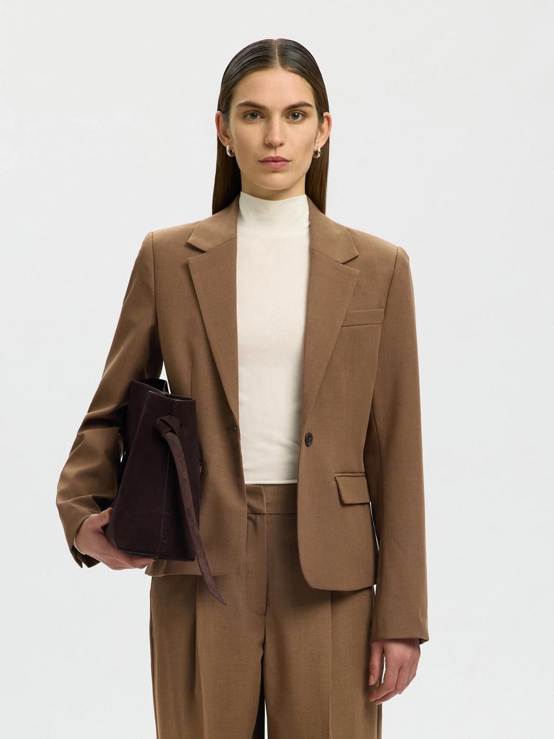 SLW Fitted Signe Blazer Toffee Bruin
