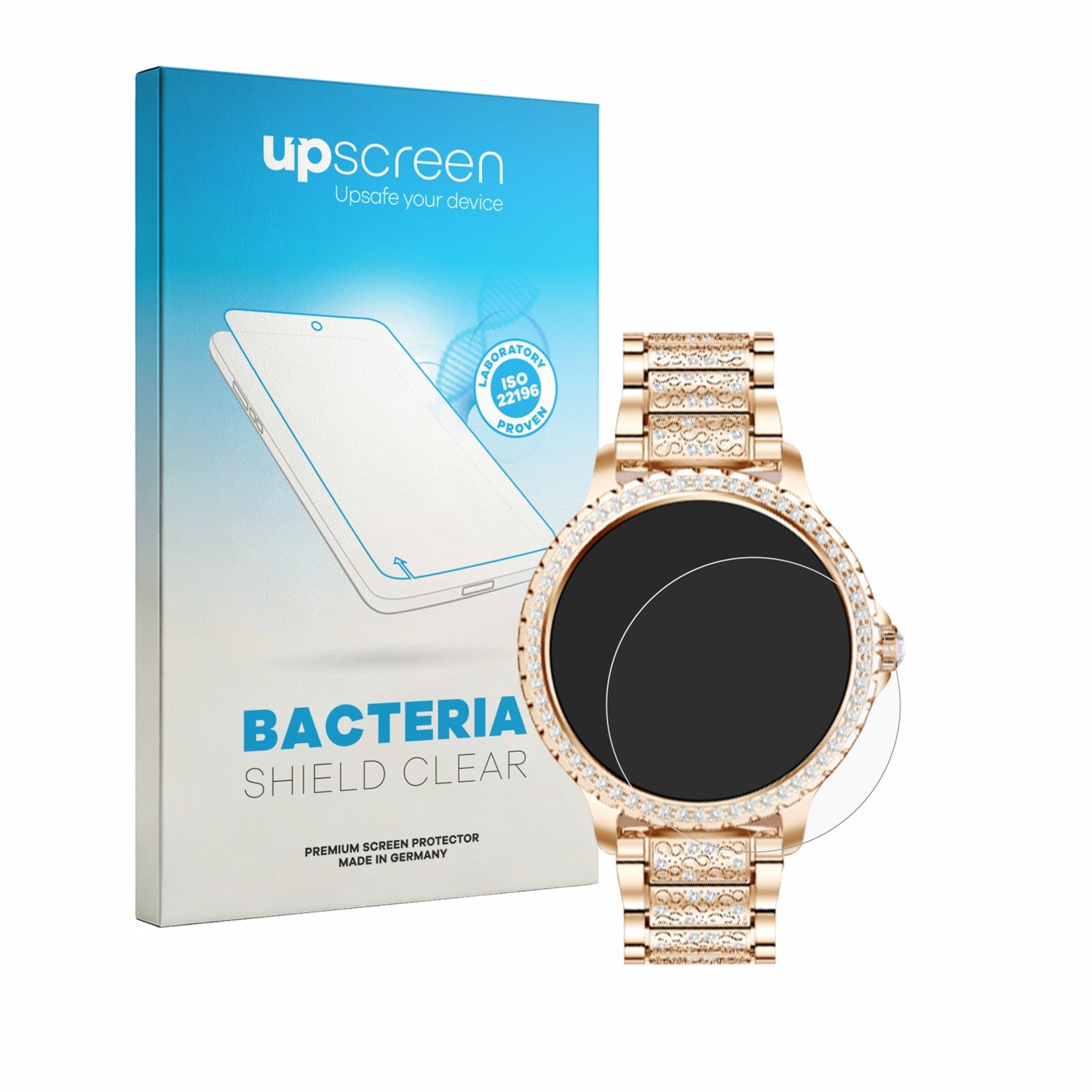 upscreen - Screenprotector voor fitonyo Smartwatch 1.32" - Folie Beschermfolie transparant antibacterieel