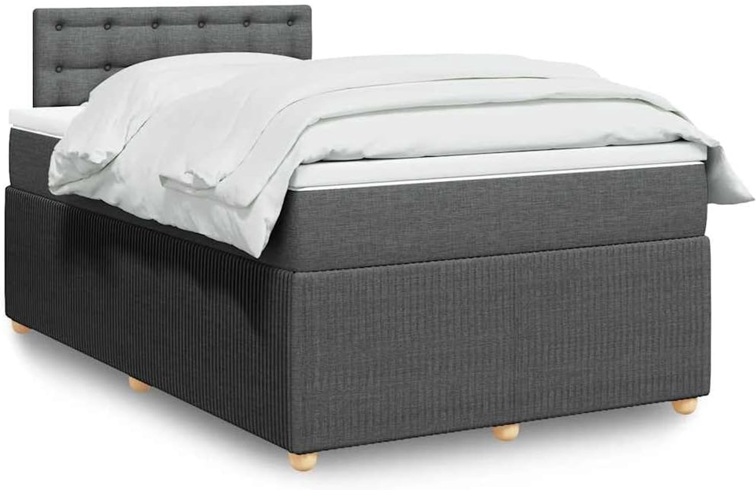 Pocketvering Bed Donkergrijs 120x200 cm