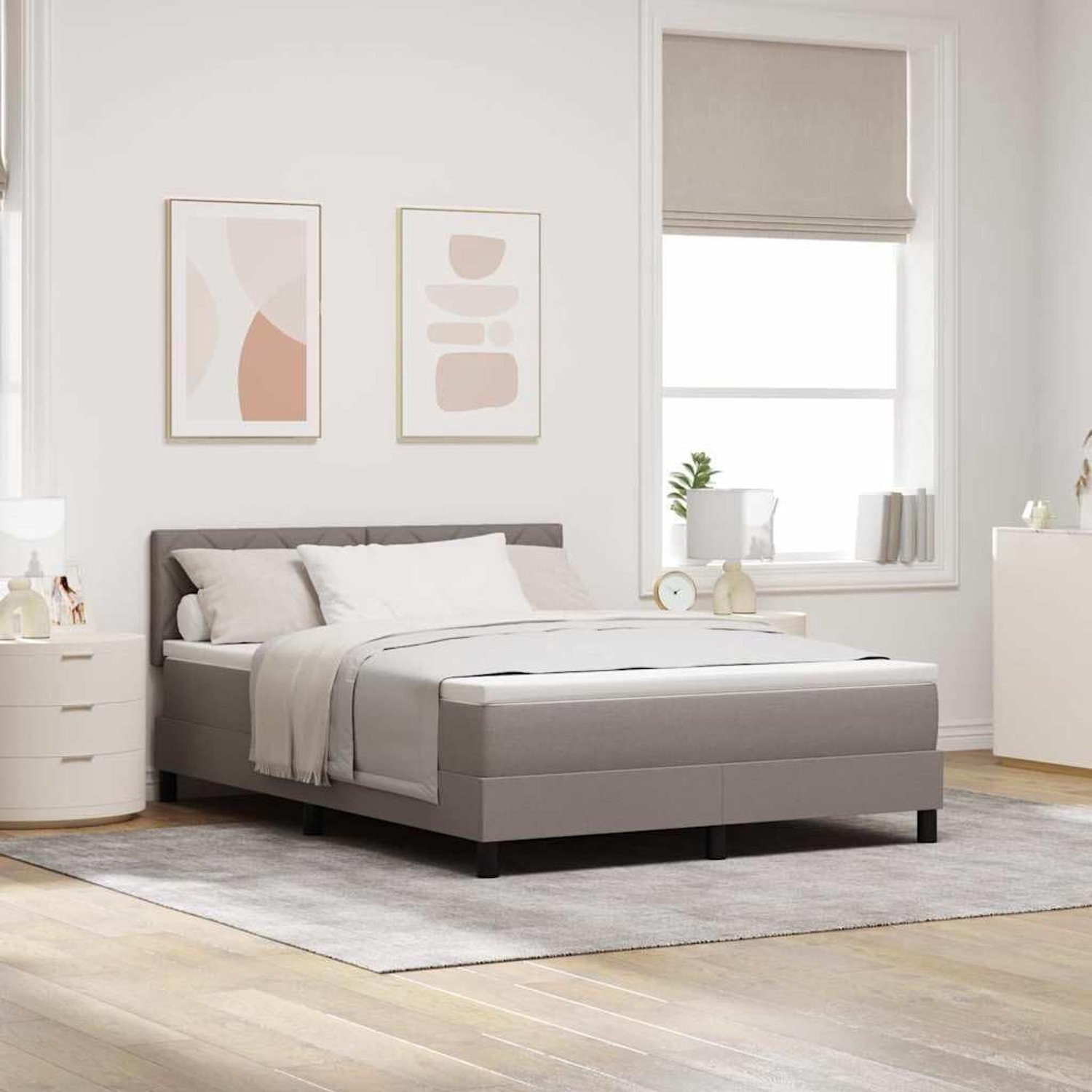 Boxspringbed modern taupe 160x200