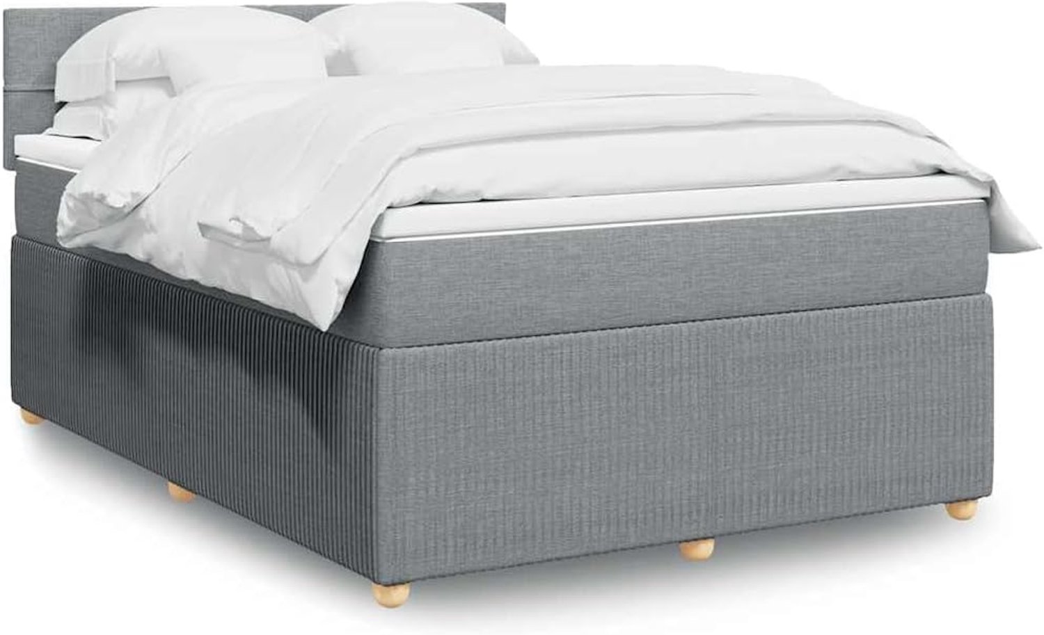 Pocketvering Bedbox met matras Lichtgrijs 140x190 cm