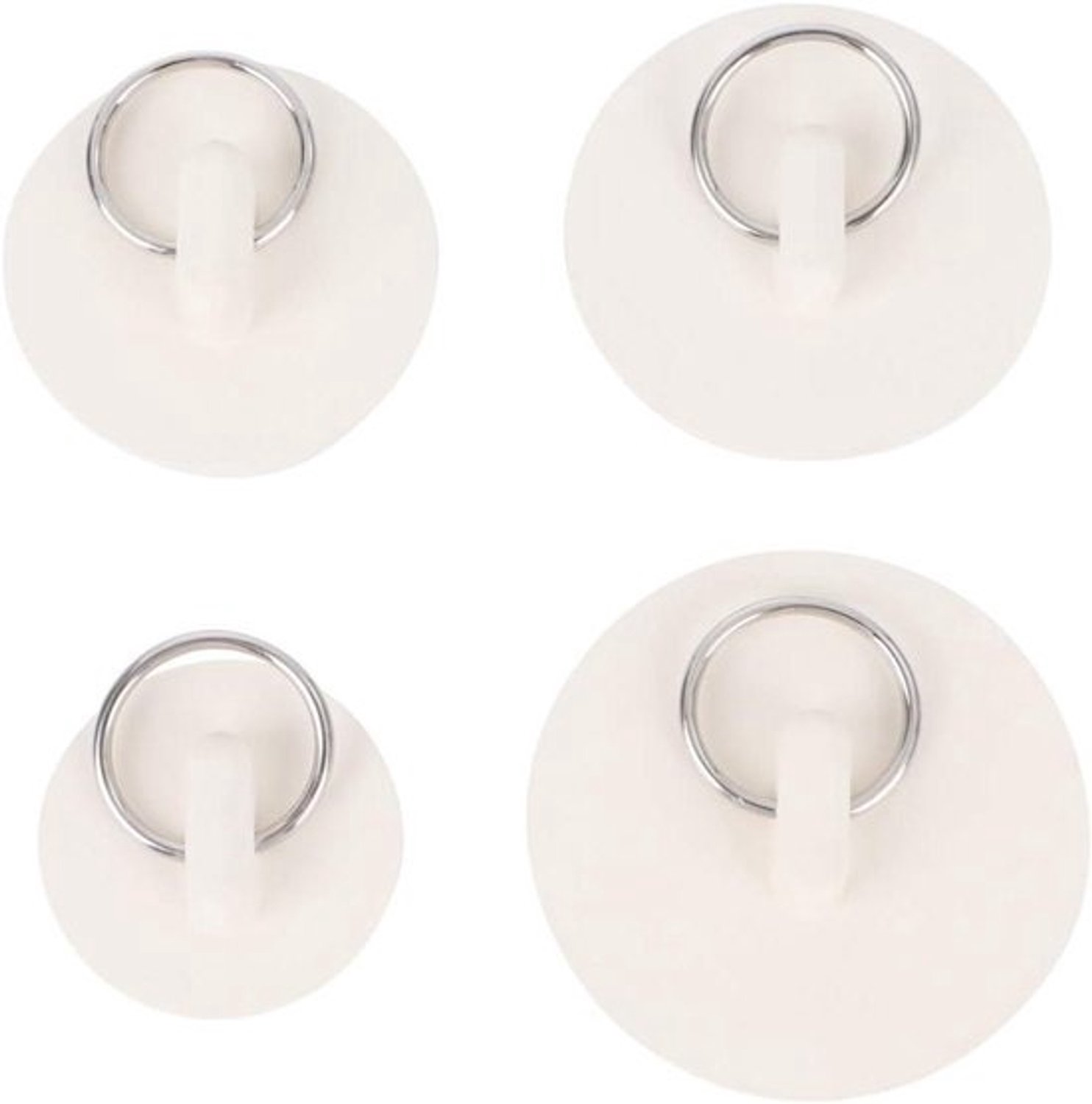 Afvoerstopper - Gootsteenplug - Keuken en badkamer - Met ophangring - 4 stuks - Assorti