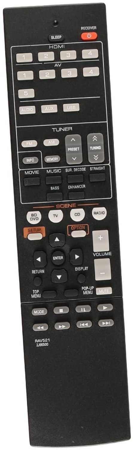 Afstandsbediening Vervangend - Compatibel met Versterker/Stereo - Comfortabele Grip - Gevoelige Knoppen - ABS Behuizing - Voor Home Entertainment - Remote