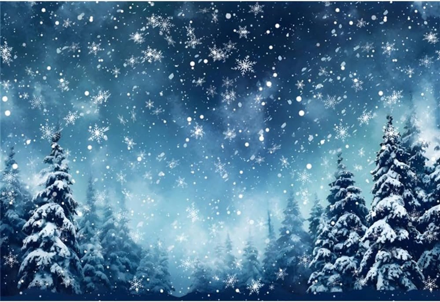 6x4ft Sneeuw Nacht Achtergrond voor Fotografie Winter Besneeuwd Bos Vrolijk Kerstfeest Foto Achtergrond Witte Sneeuwvlok Winterse Landschap Achtergronden Kinderen Volwassen Verjaardag