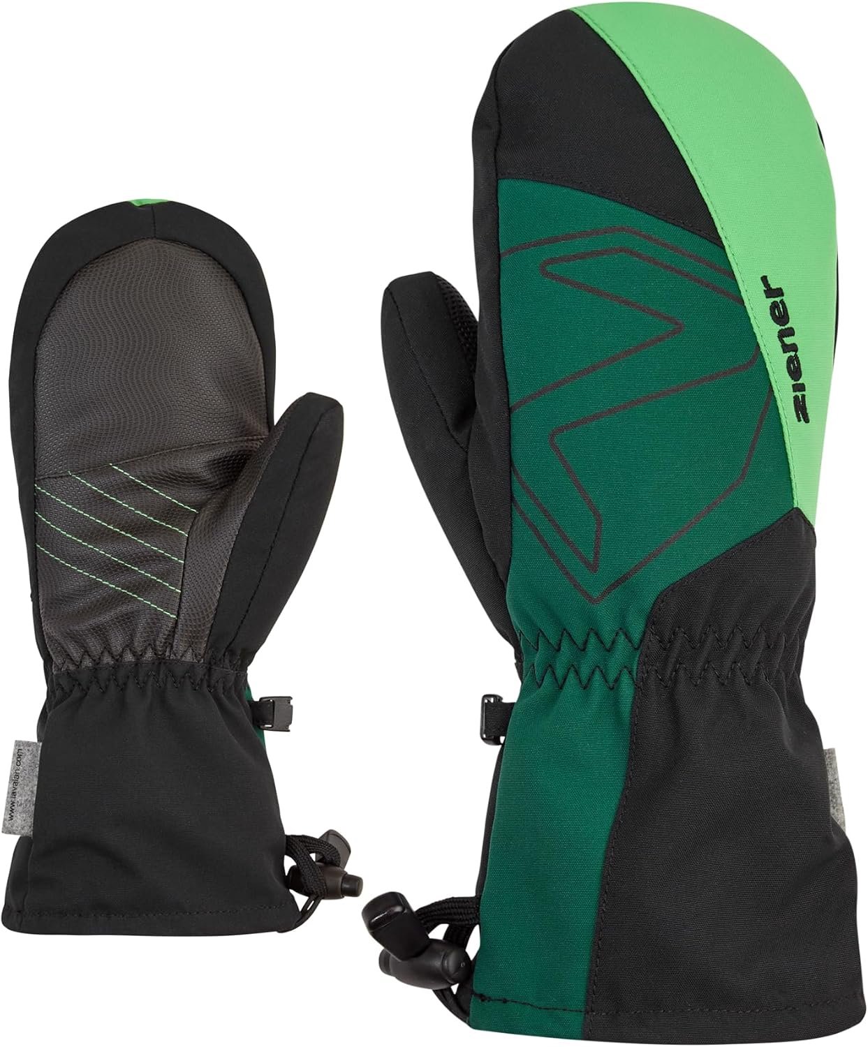 Ziener Lavalino Skiwanten Unisex: Warm Waterdicht & Wol Diepgroen
