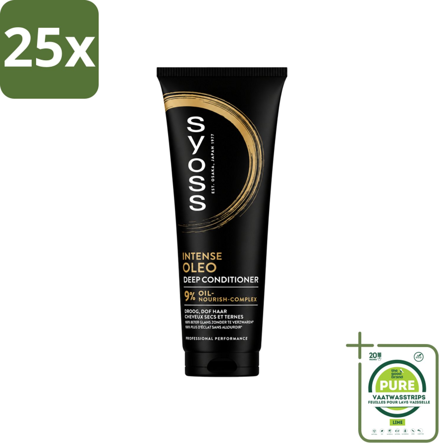 25 x Syoss - Intense Oleo - Deep Conditioner - Voedt & Verzacht - 250 ml - Grootverpakking - Vaatwasstrips - Haarvoeding - Haarverzorging - Haarzacht - Haarpluis - Haarverzwaart