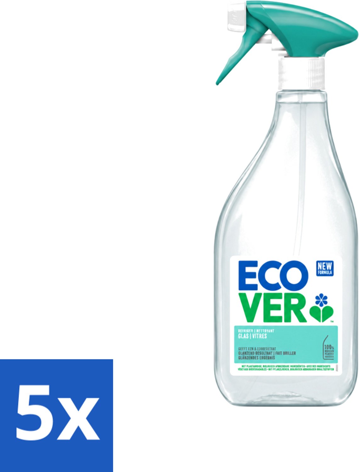 5 x Ecover - Glasreiniger Spray - 500 ml - Voordeelverpakking - 5 stuks