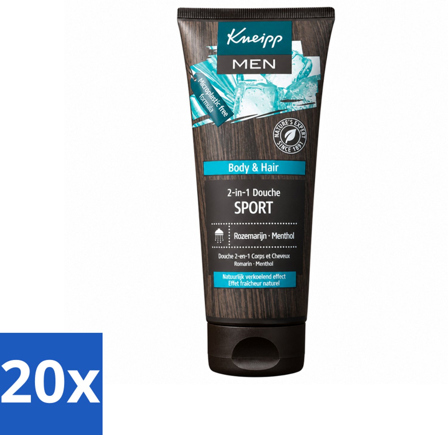 20 x Kneipp - Sport Douche 2‑in‑1 - Men - 200 ml - Voordeelverpakking - 20 stuks