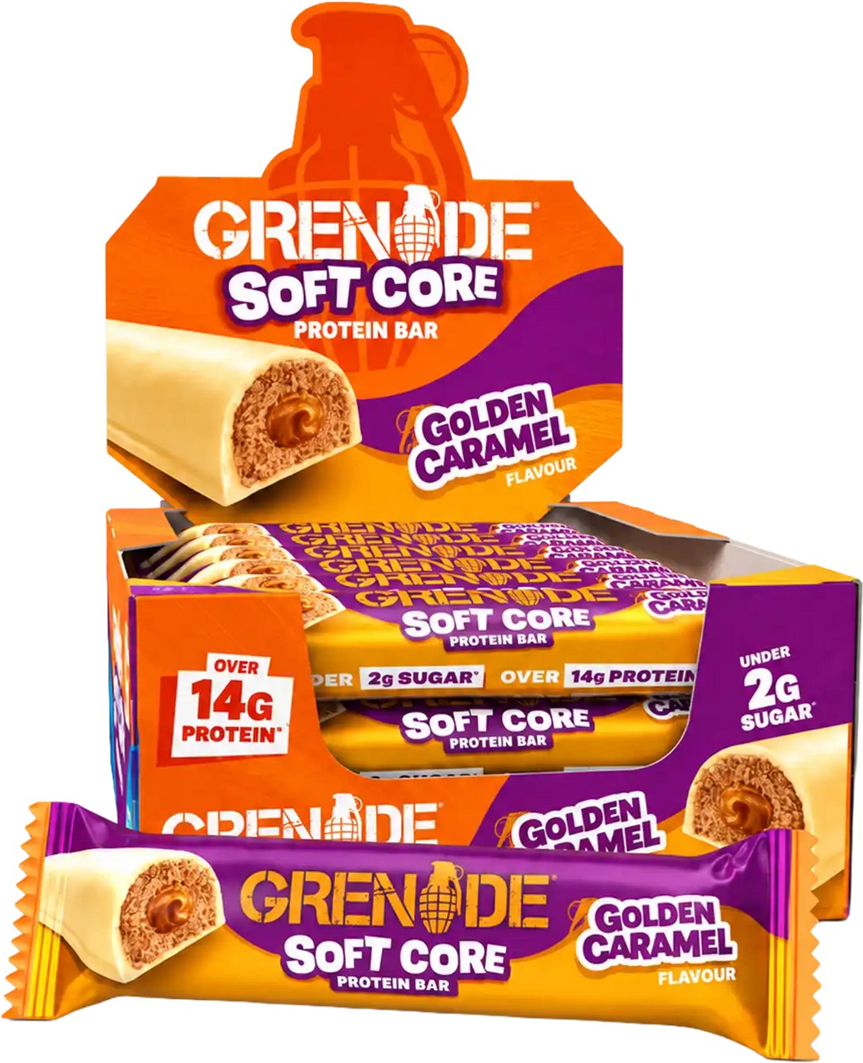 Grenade Soft Core Protein Bars - 12 repen - Golden Caramel