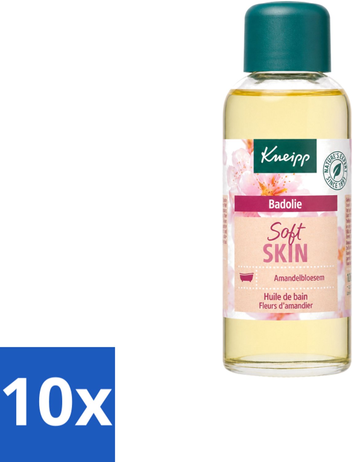 10 x Kneipp - Badolie - Amandelbloesem - Voor droge en gevoelige huid - 100 ml - Voordeelverpakking - 10 stuks