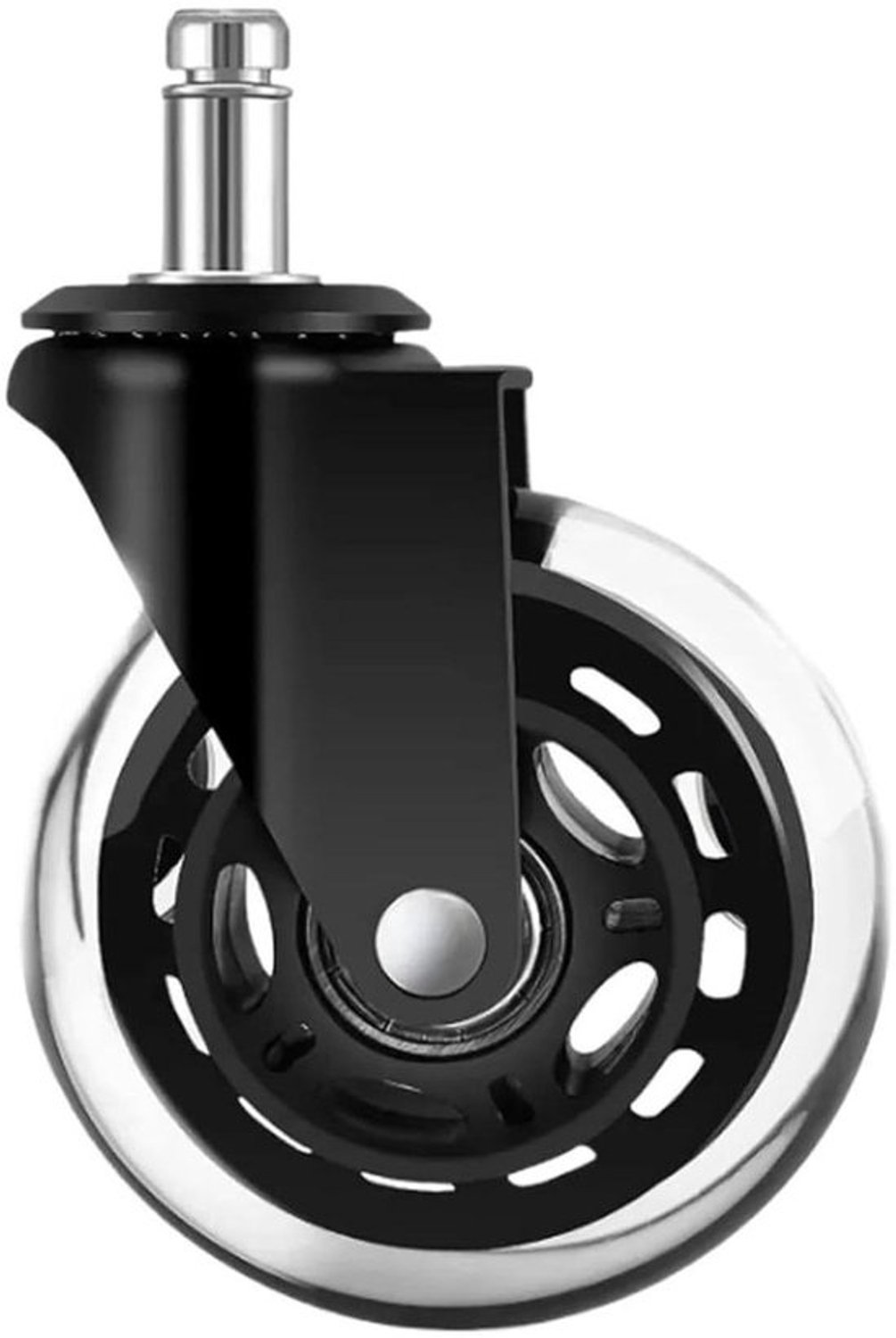 Bureaustoelwielen - Reservewielen voor stoel - Vloerbescherming - Soepel rollen - 3 inch - Zwart