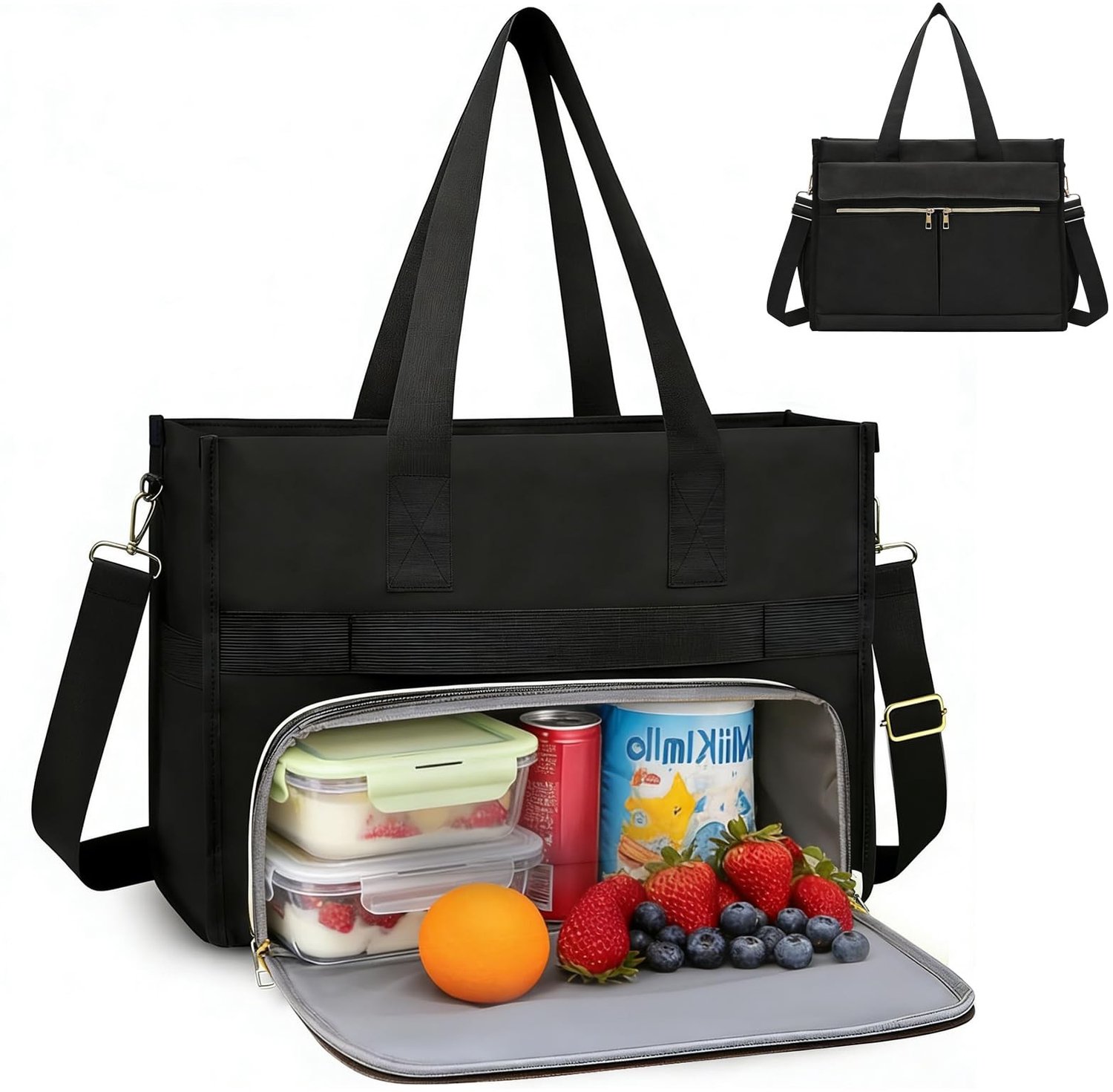 2-in-1 Lunch Tote Bag voor Vrouwen met Laptopcompartiment