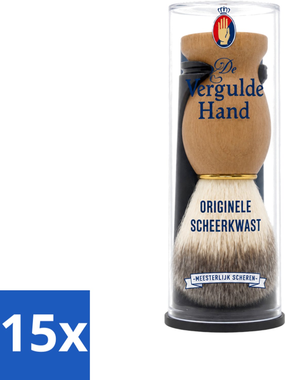 15 x De Vergulde Hand - Scheerkwast - Voor Kappers - Voordeelverpakking - 15 stuks