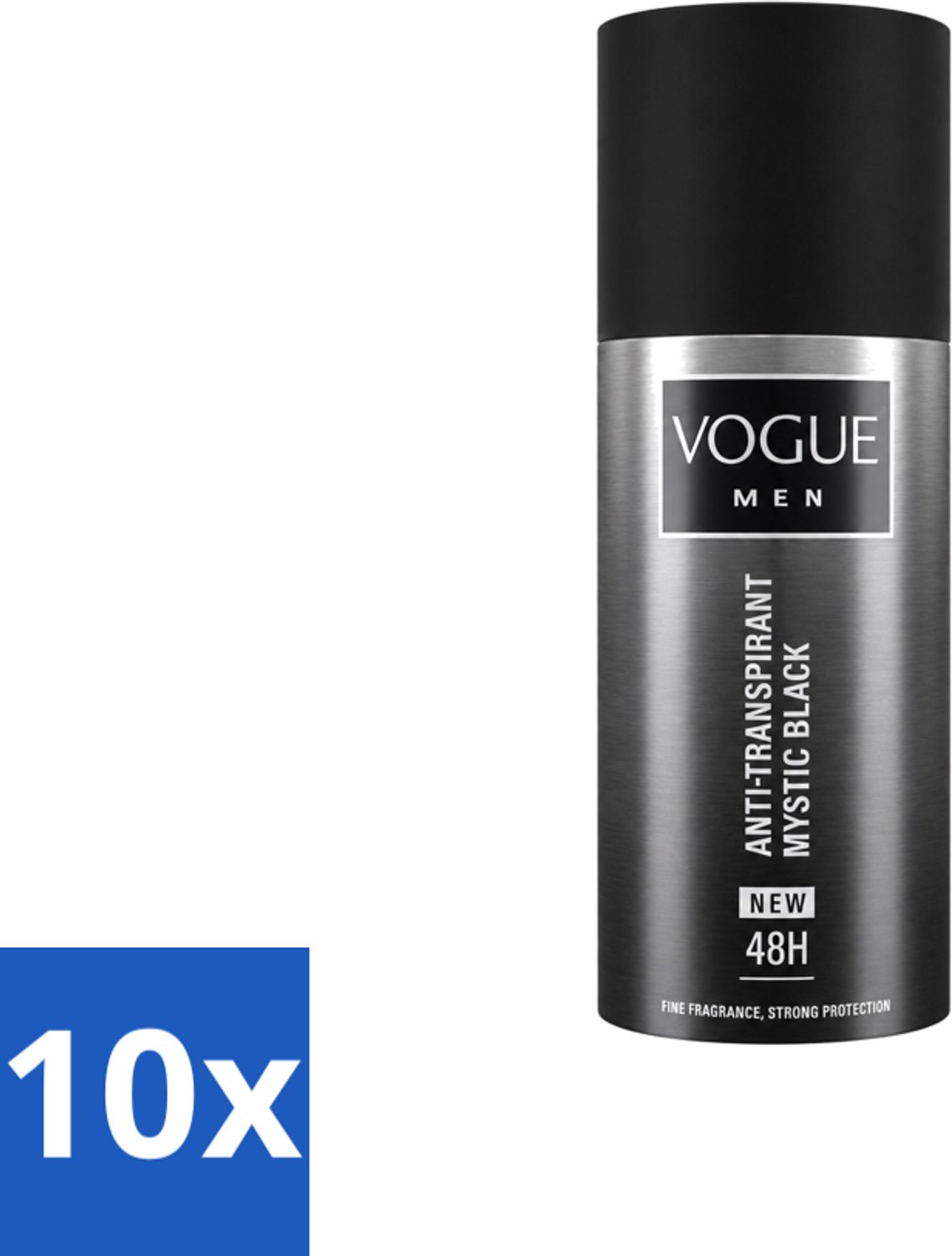 10 x Vogue Men - Mystic Black - Deodorant Spray - Anti-transpirant - 150 ml - Voordeelverpakking - 10 stuks