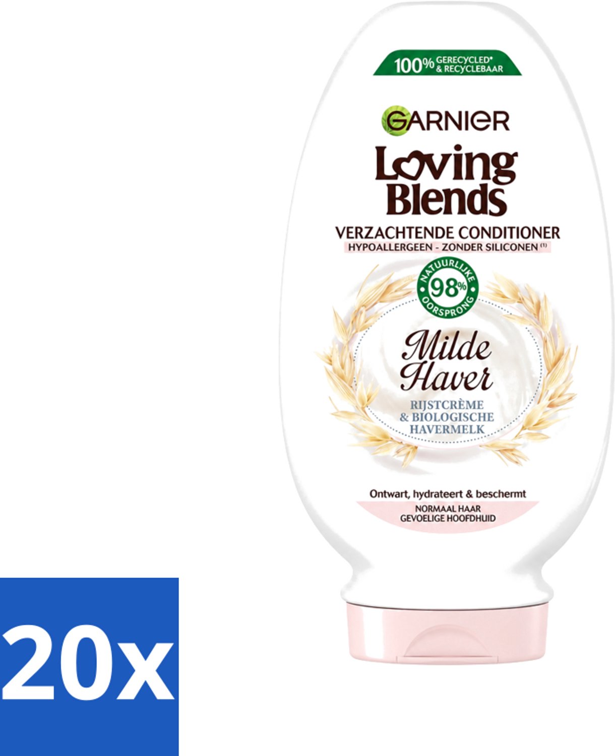 20 x Garnier - Loving Blends - Conditioner - Milde Haver - Normaal Haar & Gevoelige Hoofdhuid - 250 ml - Voordeelverpakking - 20 stuks