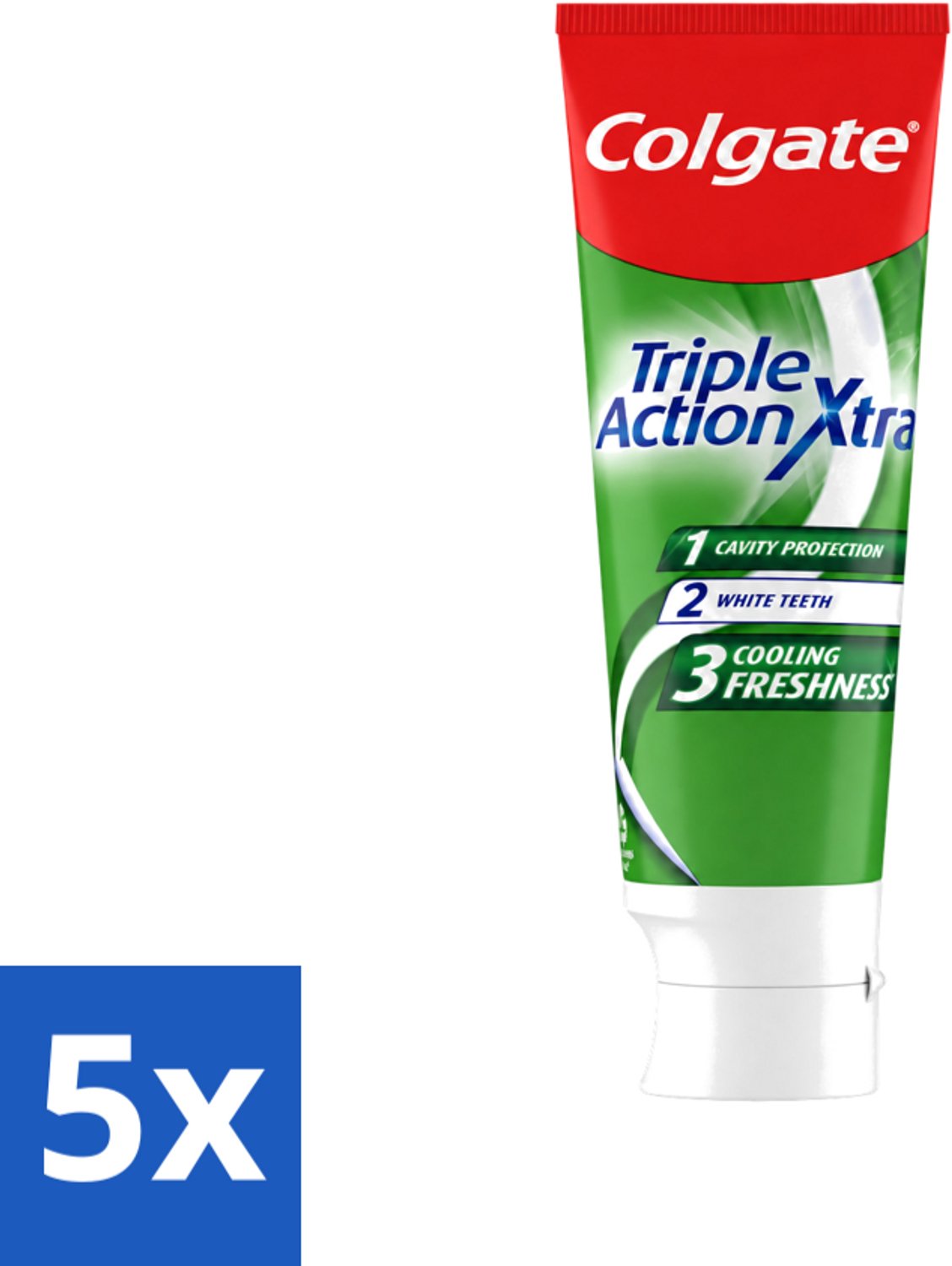 5 x Colgate - Triple Action - Xtra Fresh - Tandpasta - 75ml - Voordeelverpakking - 5 stuks