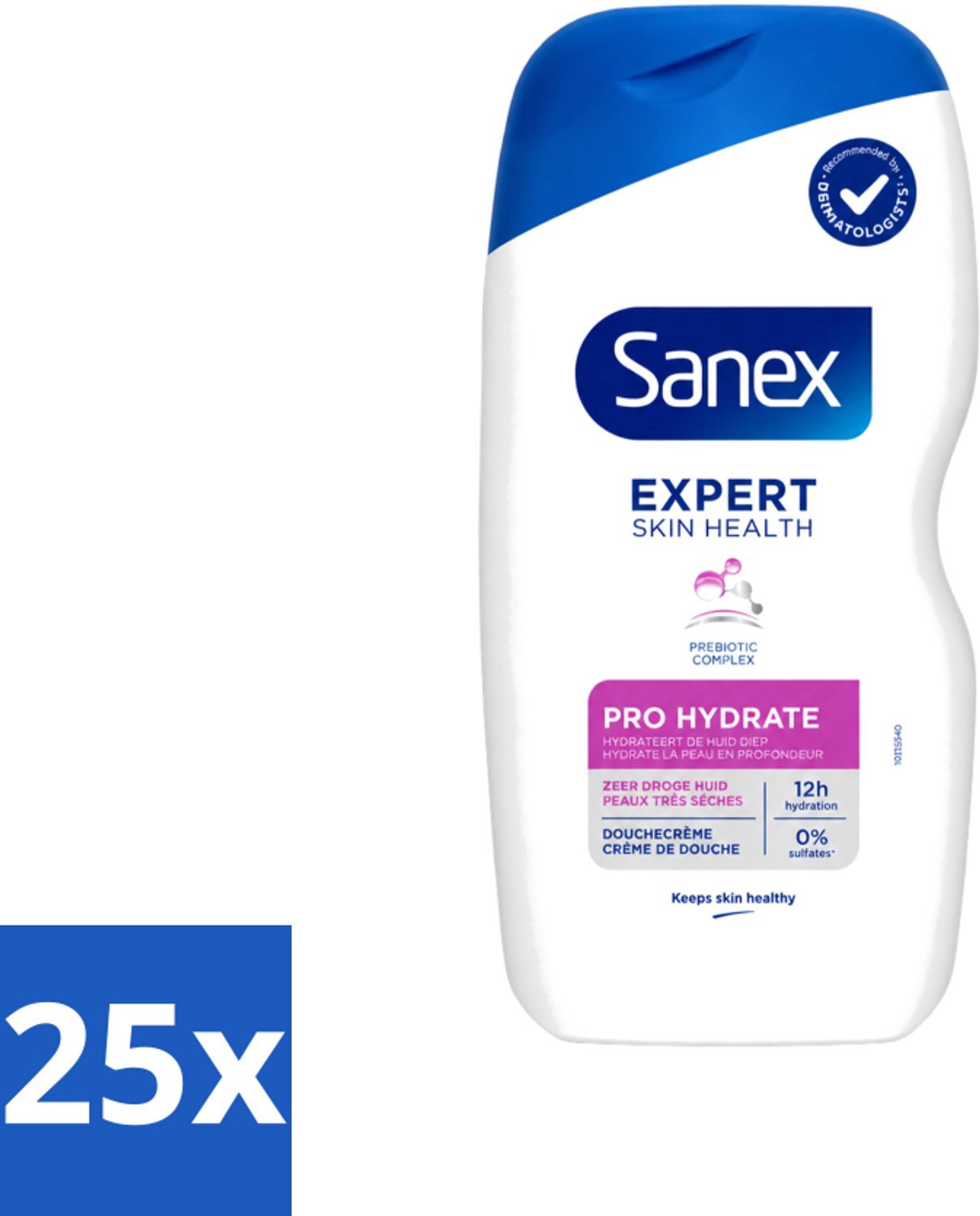 25 x Sanex - Douchegel - Expert Skin Health Pro Hydrate - Verzorgt de Droge Huid - 400 ml - Voordeelverpakking - 25 stuks