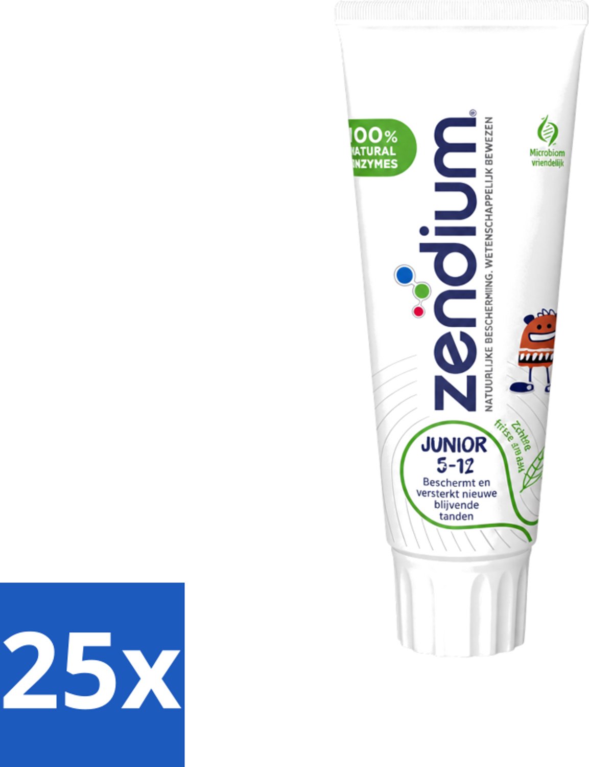 25 x Zendium - Junior 5-12 Jaar - Tandpasta - Natuurlijke Enzymen - 75 ml - Voordeelverpakking - 25 stuks