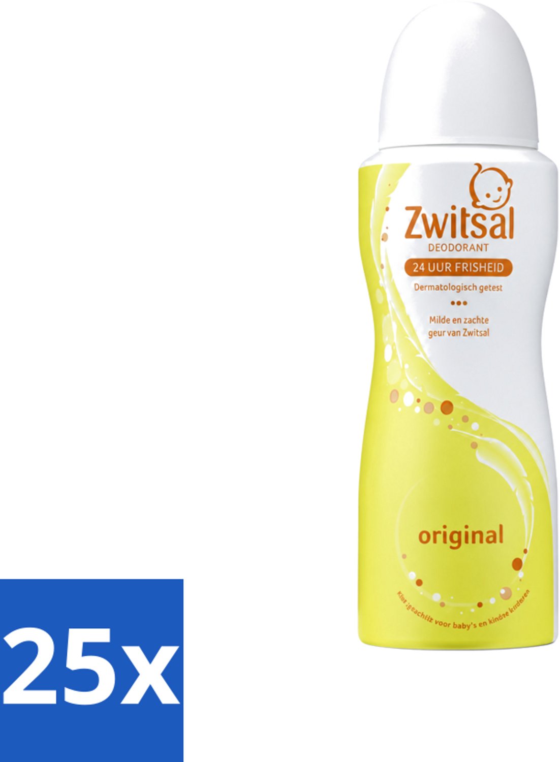 25 x Zwitsal - Origineel - Deodorant Spray - Fris Geurend - Huidvriendelijk - 100 ml - Voordeelverpakking - 25 stuks