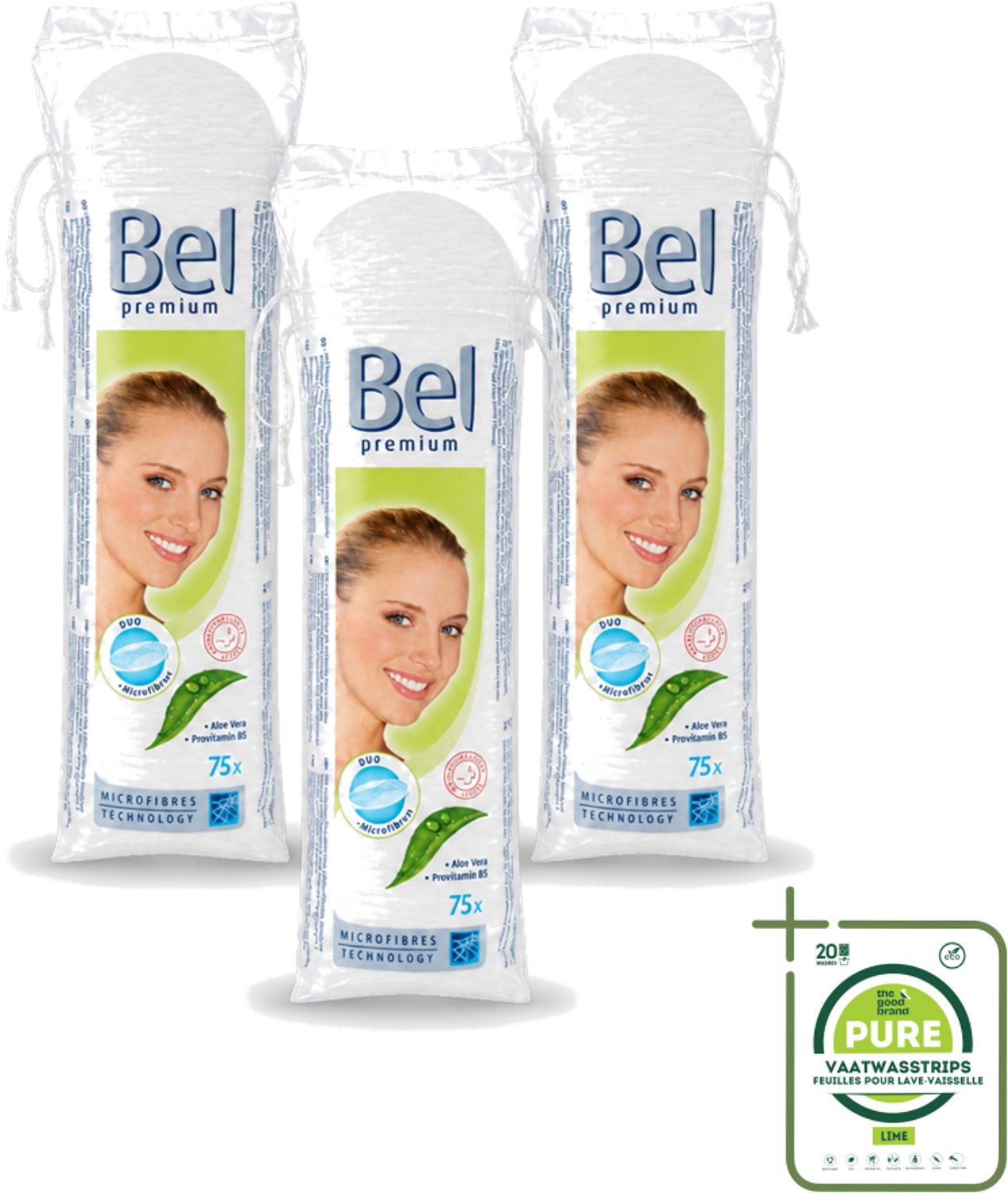 3 x Hartmann Bel - Wattenpads Premium Klein Rond - 75 Stuks - Grootverpakking - Vaatwasstrips - Bel Wattenpads - Biologische Wattenpads - Katoen Wattenpads - Gezichtsverzorging - Huidzacht